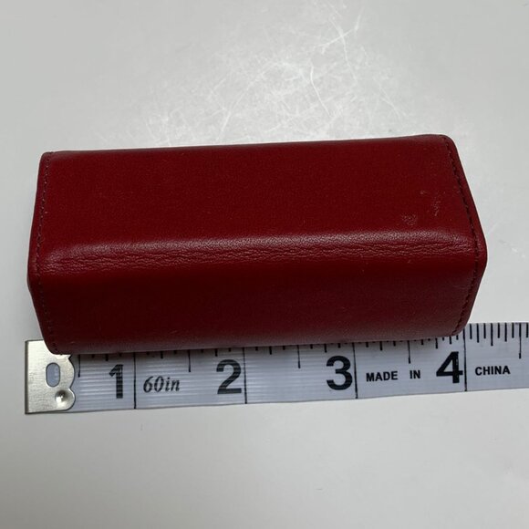 Rare Vintage Coach Burgundy Leather Lipstick Holder with Mirror - Picture 4 of 4